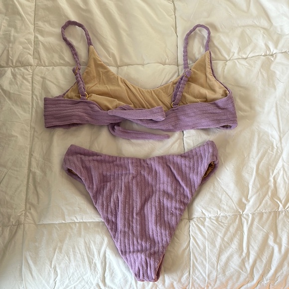 Purple Ribbed Bikini Set - Picture 2 of 2